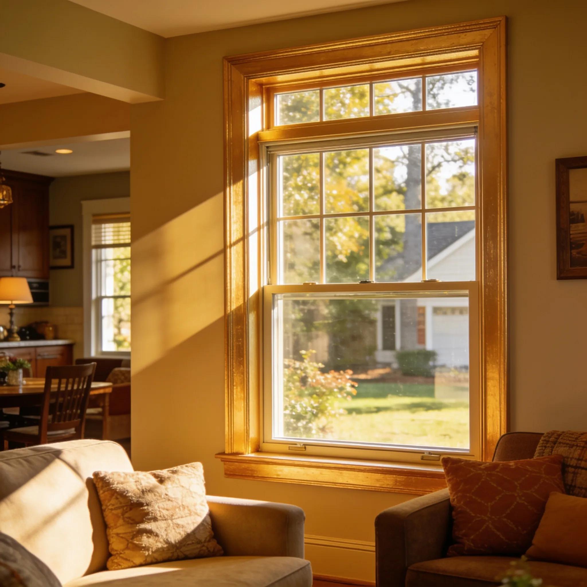 Cozy interior of a Tupelo house with stylish replacement windows, emphasizing natural light and energy efficiency