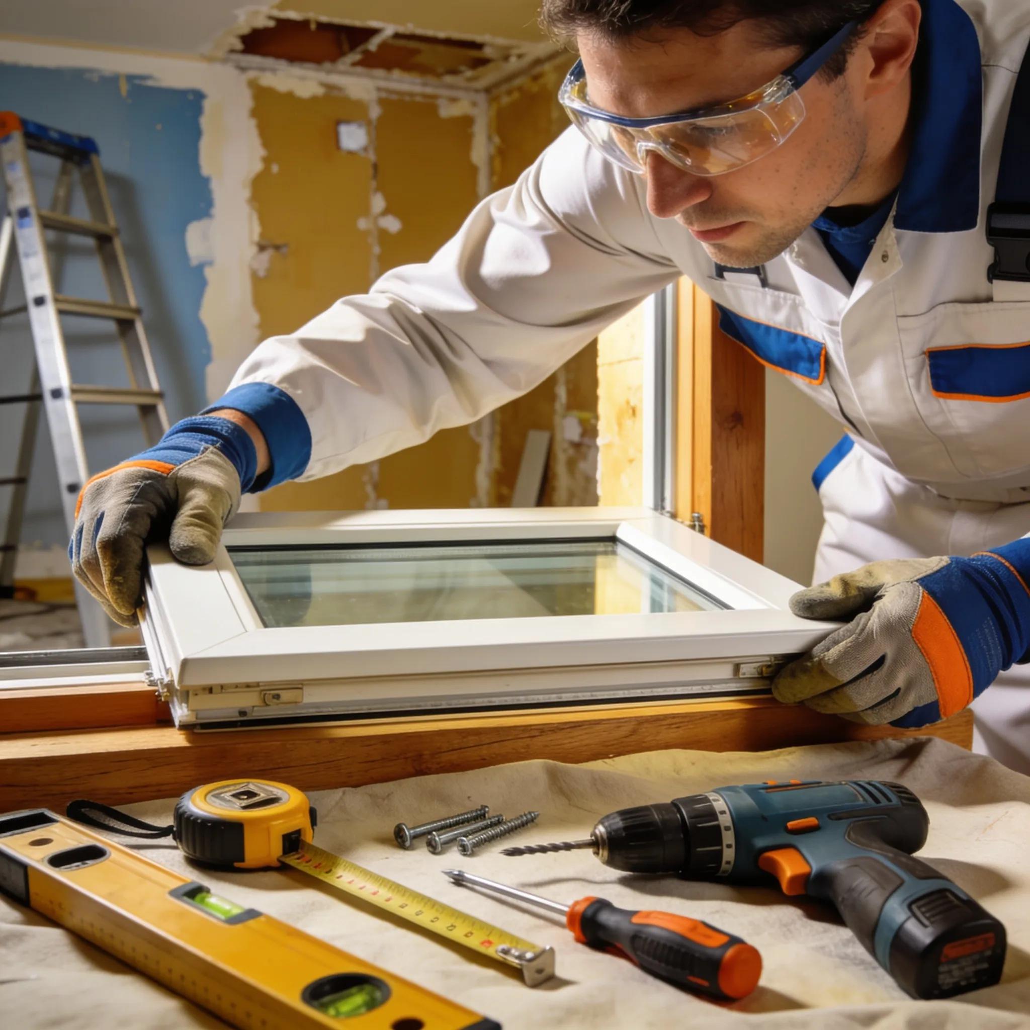 Professional window installer fitting a new window, highlighting the importance of a proper installation process